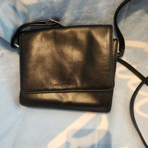 Black Leather Crossbody Bag - Classic Women's Crossbody